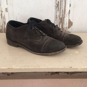 Vintage Shoe Company Josie Olive Suede Oxford sz 8